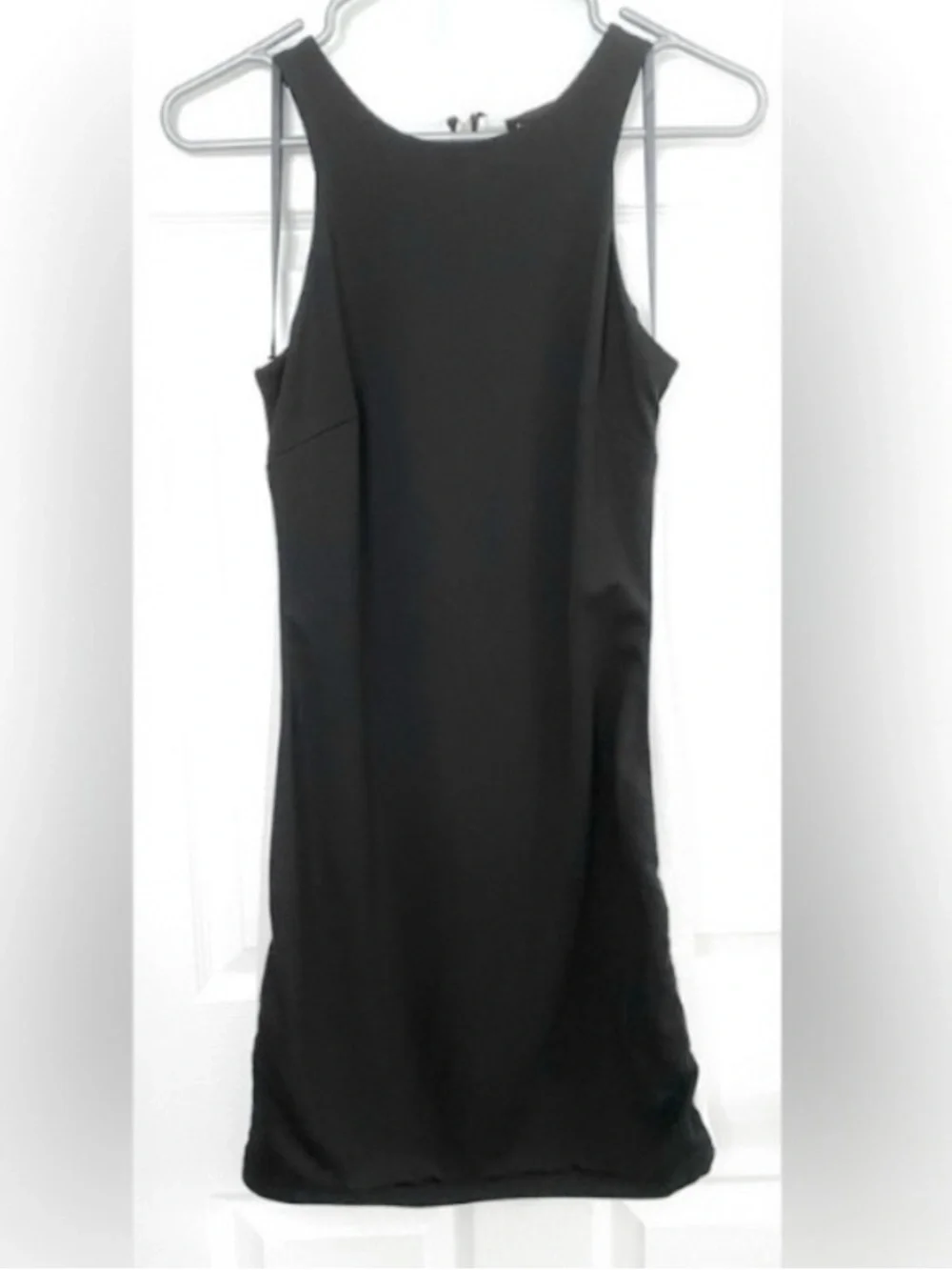 Black and White Racerback Bodycon Dress in Thick Stretchy Fabric - Picture 2 of 4